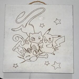 Pokemon laser engraved Wall Art with Pikachu and Meowth